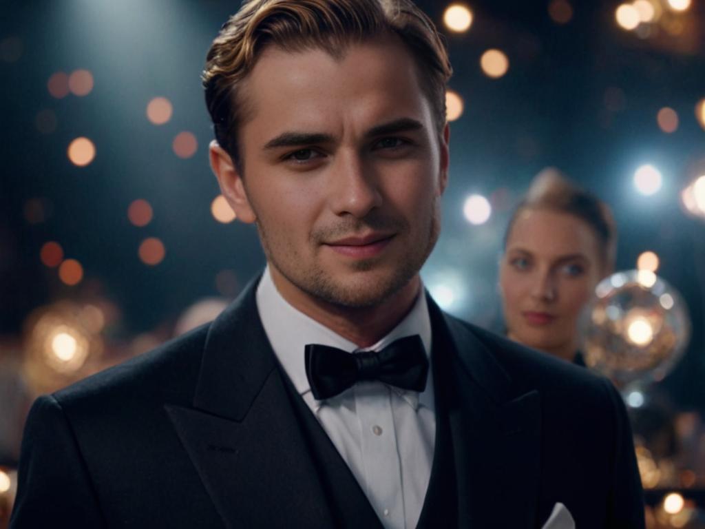 Elegant Man in Tuxedo at a Festive Event