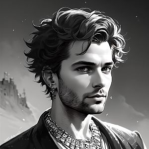 Black and White Portrait of Young Man