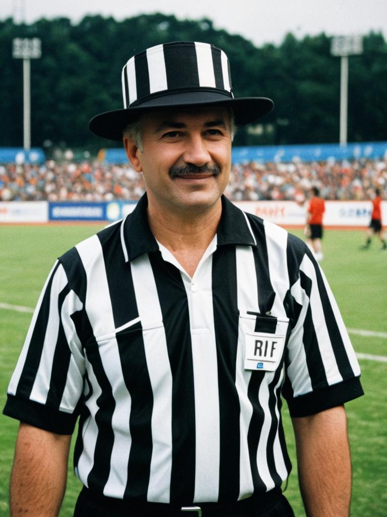 Man in Referee Costume at Sports Festival Portrait