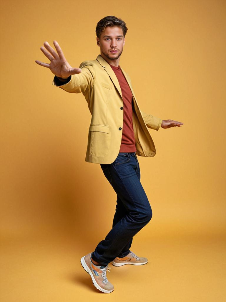 Casual Man in Yellow Blazer