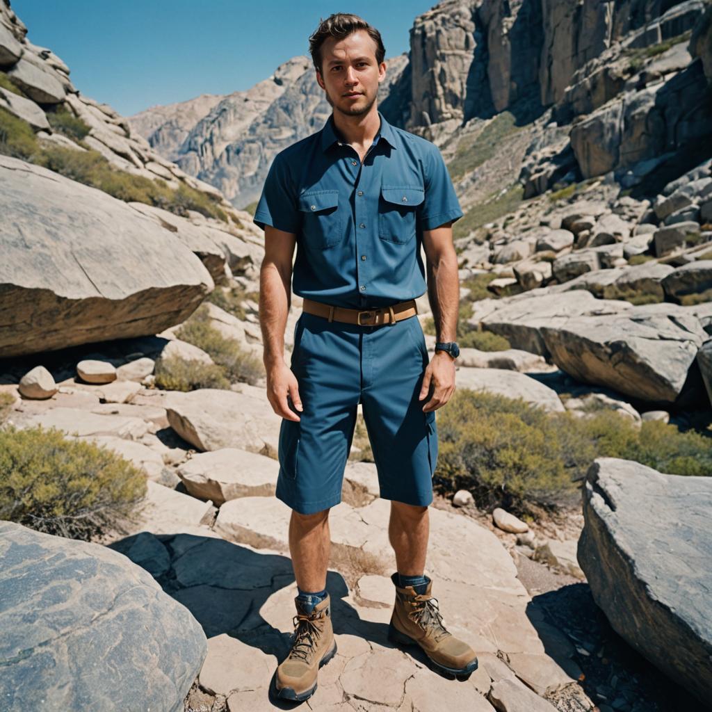 Confident Man in Rugged Terrain - Adventure & Style