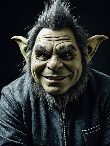 Photorealistic Studio Portrait of Man in Detailed Troll Costume