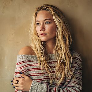 Young Woman in Cozy Sweater