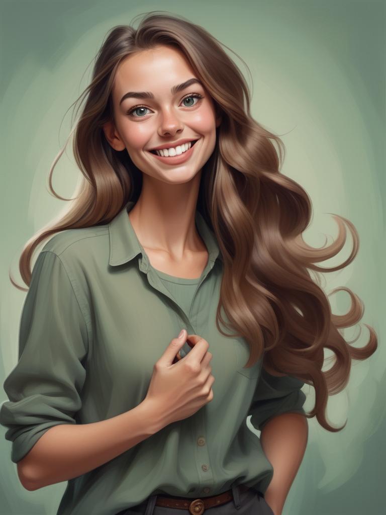 Smiling Young Woman with Green Eyes Smiling Young Woman with Green Eyes