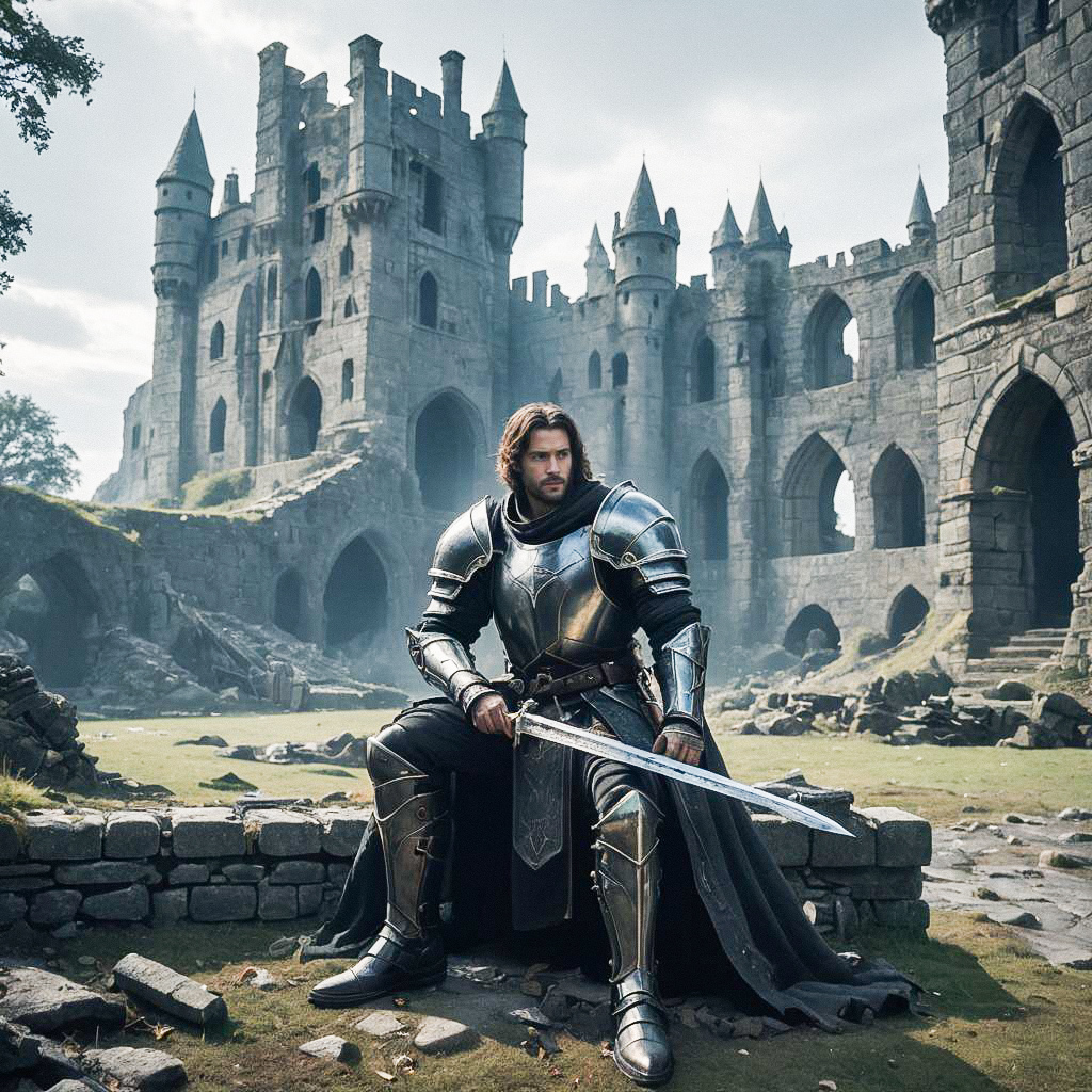 Heroic Knight in Ruined Castle