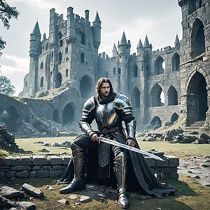 Heroic Knight in Ruined Castle