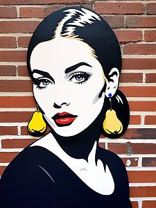 Bold Street Art Portrait of Woman