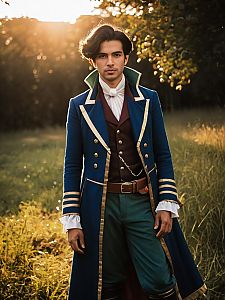 Man Cosplay Wearing Pip Bernadotte Costume in Outdoor Setting