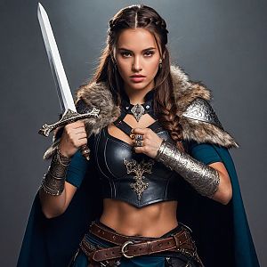 Fierce Woman Warrior with Sword