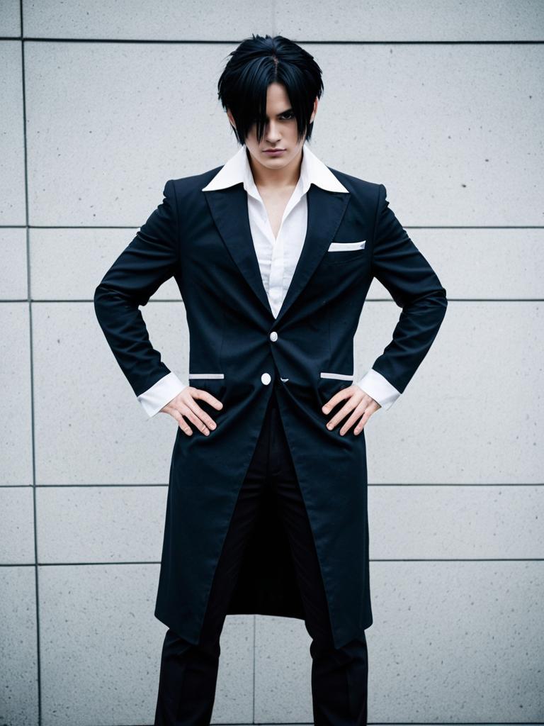 Man Cosplay Chrollo Lucilfer Costume Realistic Photo