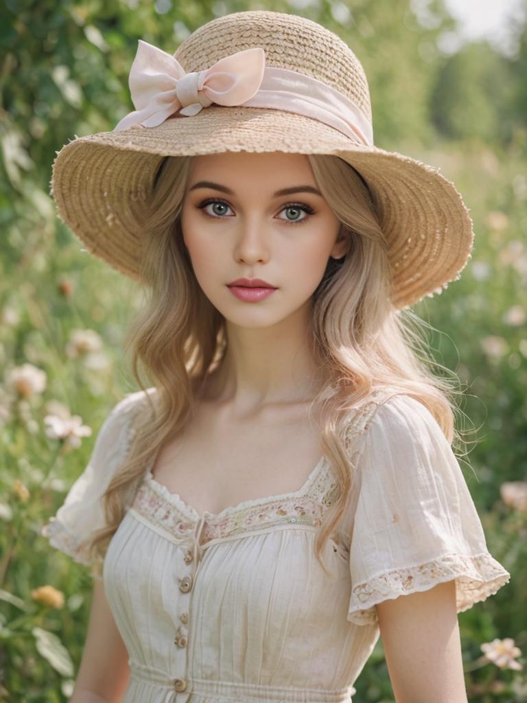 Elegant Woman in Vintage Hat