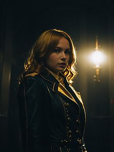 Realistic Petra Ral Cosplay Woman in Detailed Military-Style Costume