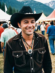 Man in Brokeback Mountain Cowboy Costume at Festival