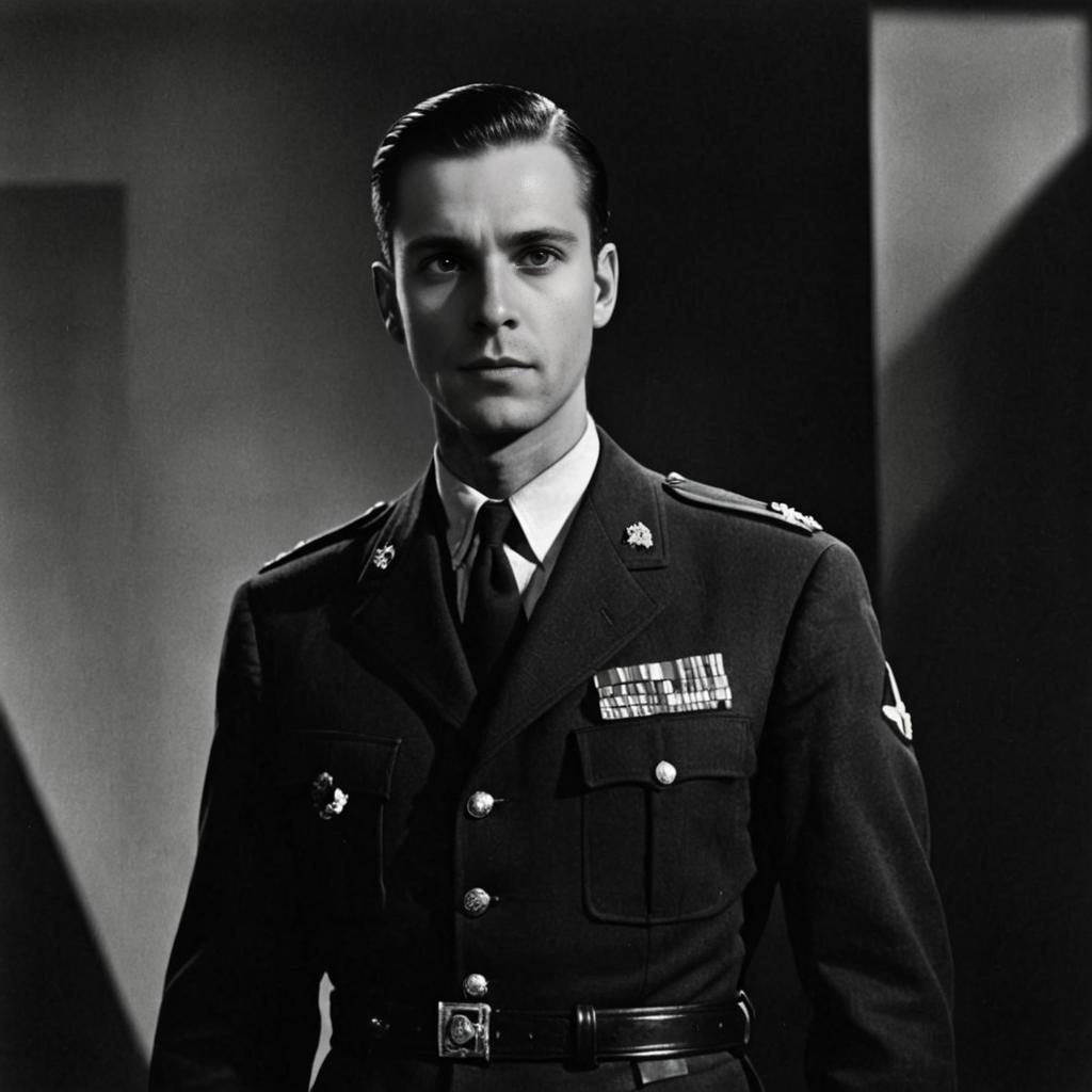 Black and White Military Portrait