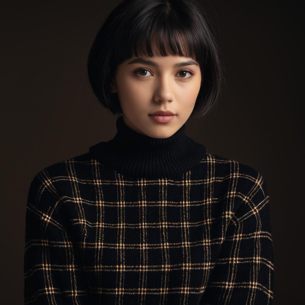 Young Woman in Black Sweater Portrait