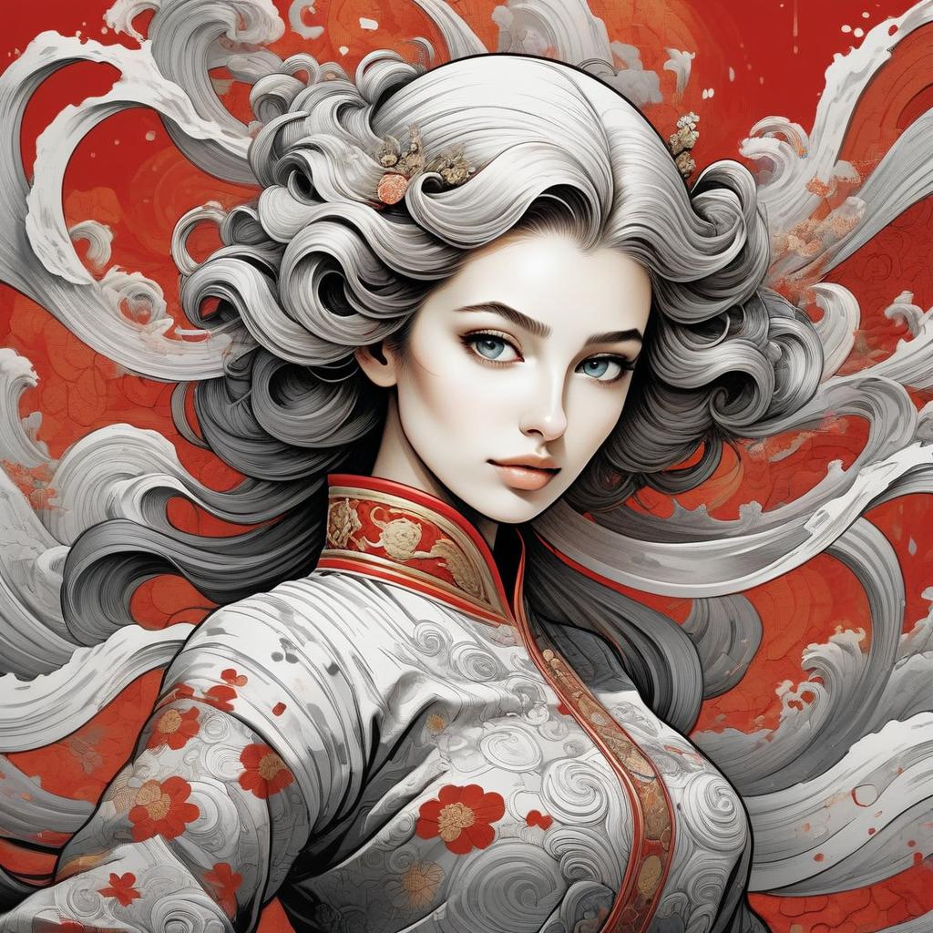 Woman with Silver Hair in Traditional Outfit Woman with Silver Hair in Traditional Outfit