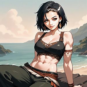 Confident Woman by the Seaside