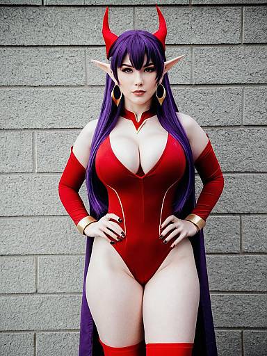 Angela Seiken Densetsu 3 Detailed Red and Purple Fantasy Cosplay