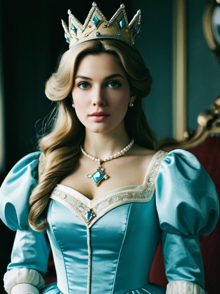 Woman in Princess Rosalina Costume Cinematic Realism Fantasy Editorial