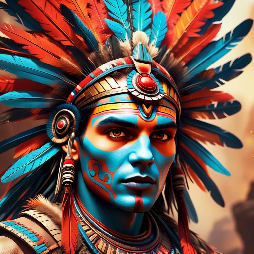 Tribal Portrait with Face Paint and Headdress Tribal Portrait with Face Paint and Headdress