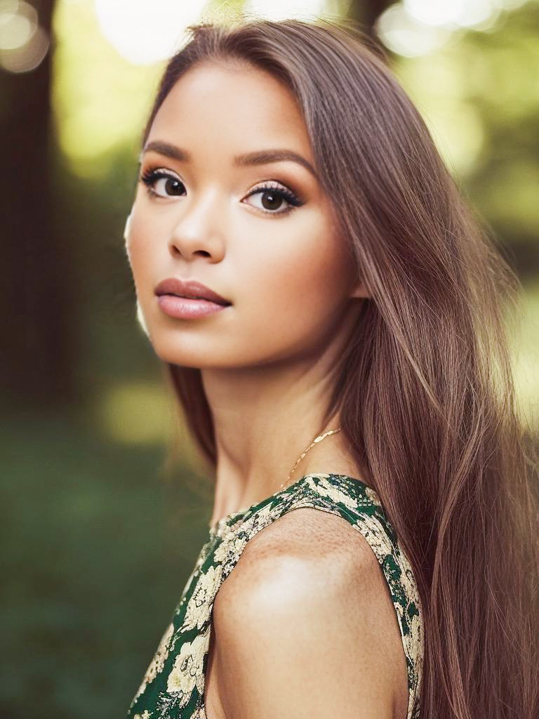 Young Woman Portrait with Natural Makeup