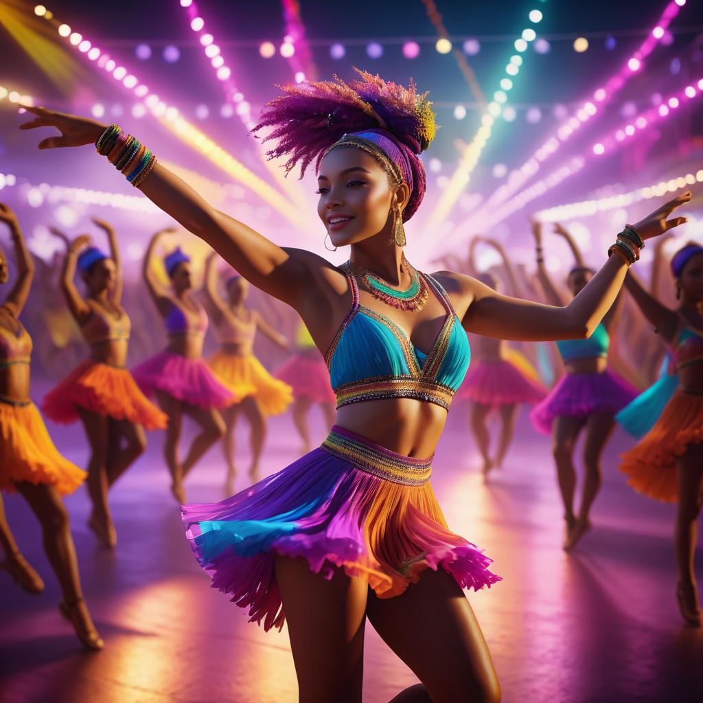 Vibrant Dance Scene with Confident Woman