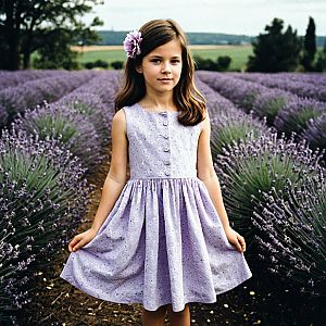 Young Girl in Lavender Field