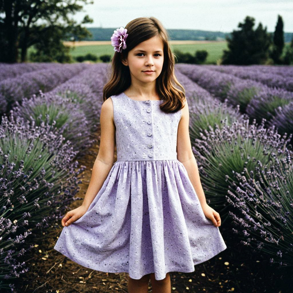 Young Girl in Lavender Field Young Girl in Lavender Field