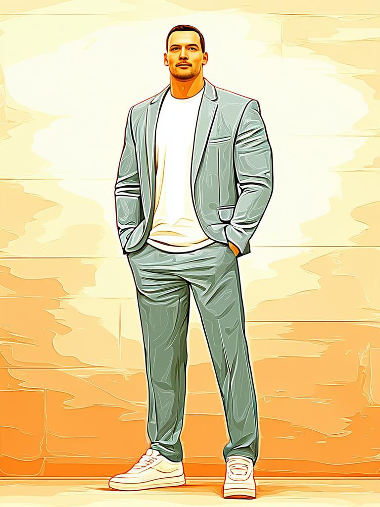 Confident Man in Light Gray Suit Confident Man in Light Gray Suit