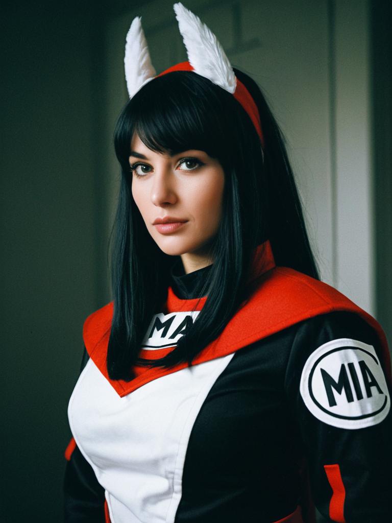 Woman in Mia Cosplay Costume Cinematic Glamour Portrait