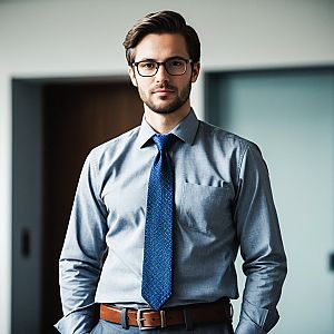 Young Man in Business Formal Attire