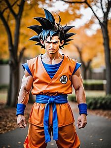 Man in Orange Martial Arts Outfit Among Autumn Trees