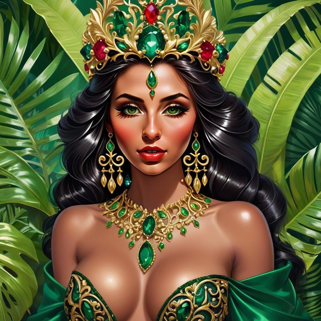 Fantasy Woman with Crown and Jewelry