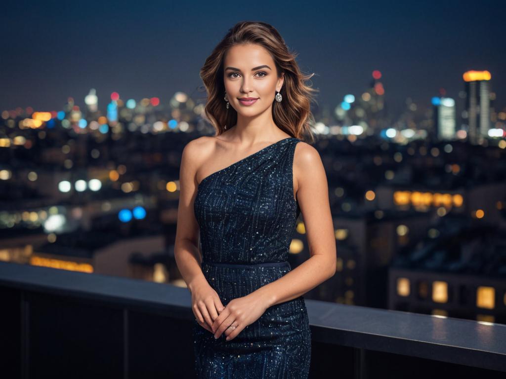 Evening Elegance: Woman in Chic Cocktail Dress