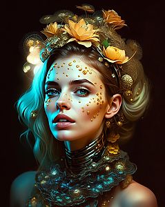 Enchanting Floral Portrait of a Woman