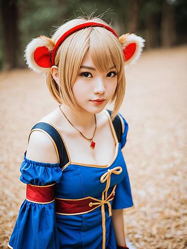 Andira Granblue Fantasy Cosplay Woman in Detailed Costume with Animal Ears
