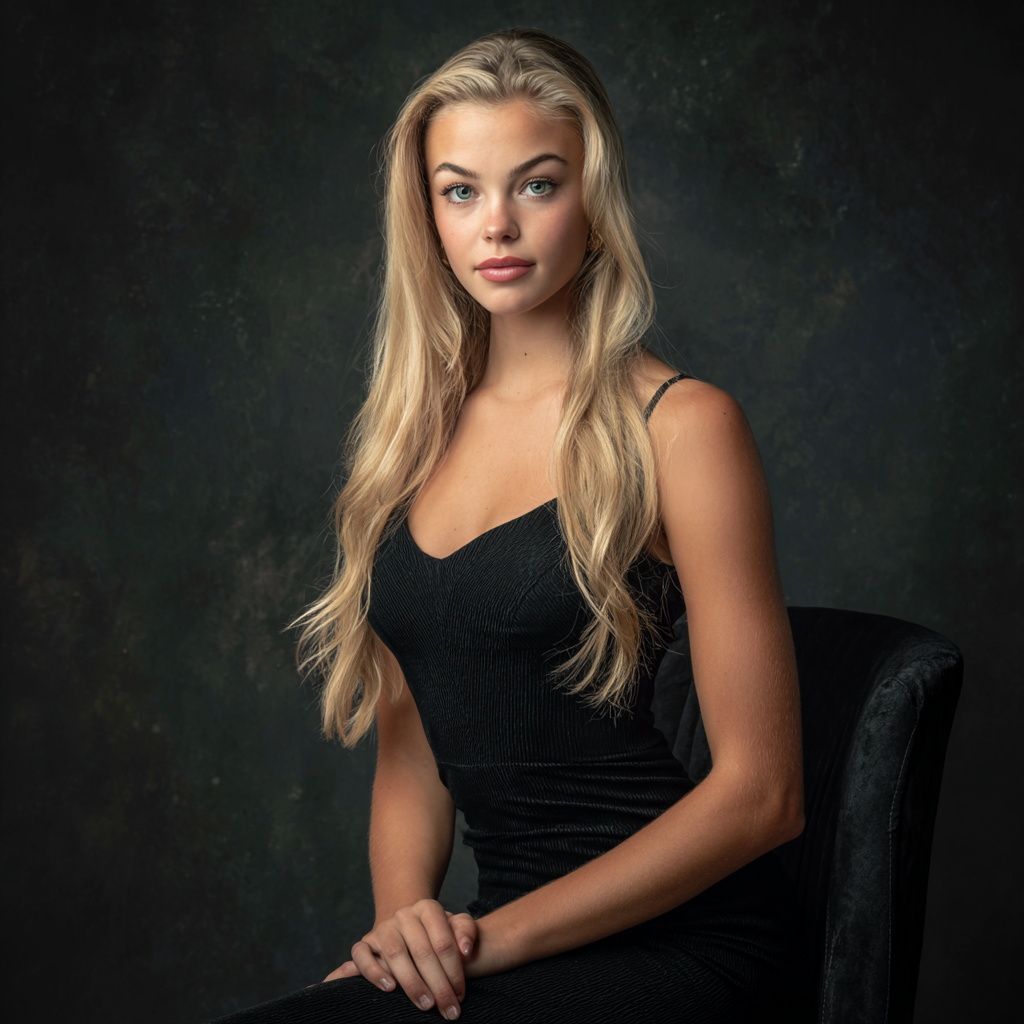Glamorous Portrait of a Woman in Black Dress Glamorous Portrait of a Woman in Black Dress