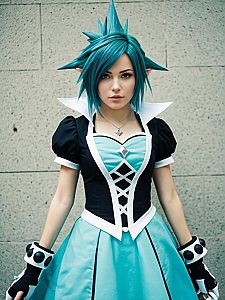 Realistic Aqua Kingdom Hearts Cosplay Woman
