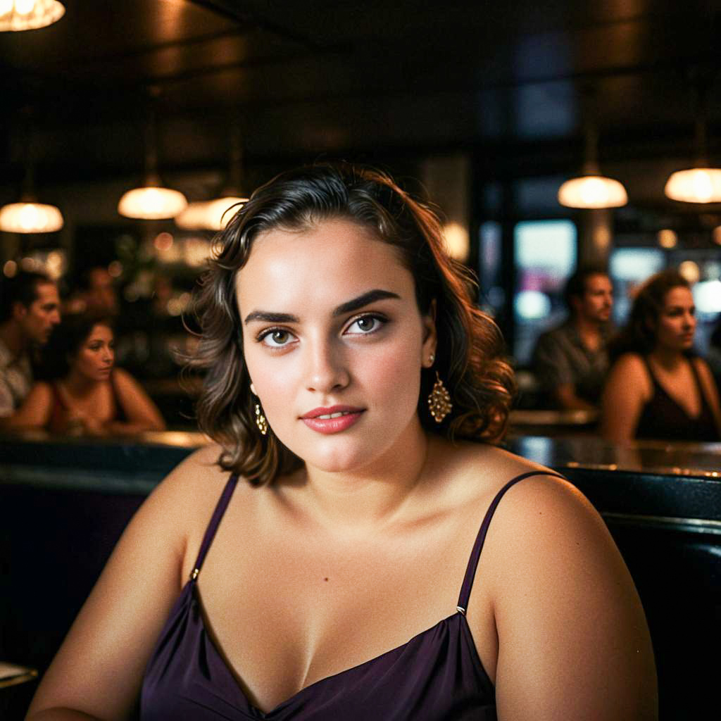 Confident Woman in Stylish Bar