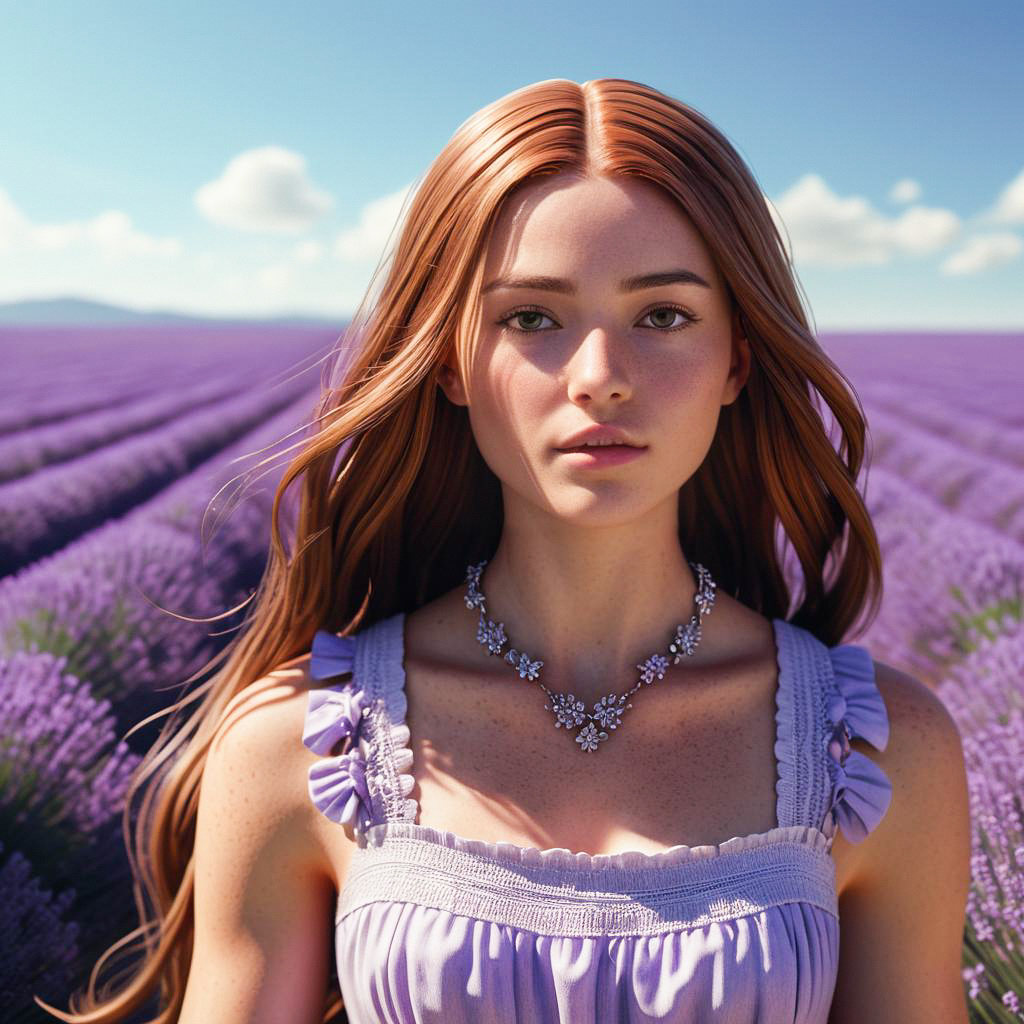 Young Woman in Lavender Field Young Woman in Lavender Field