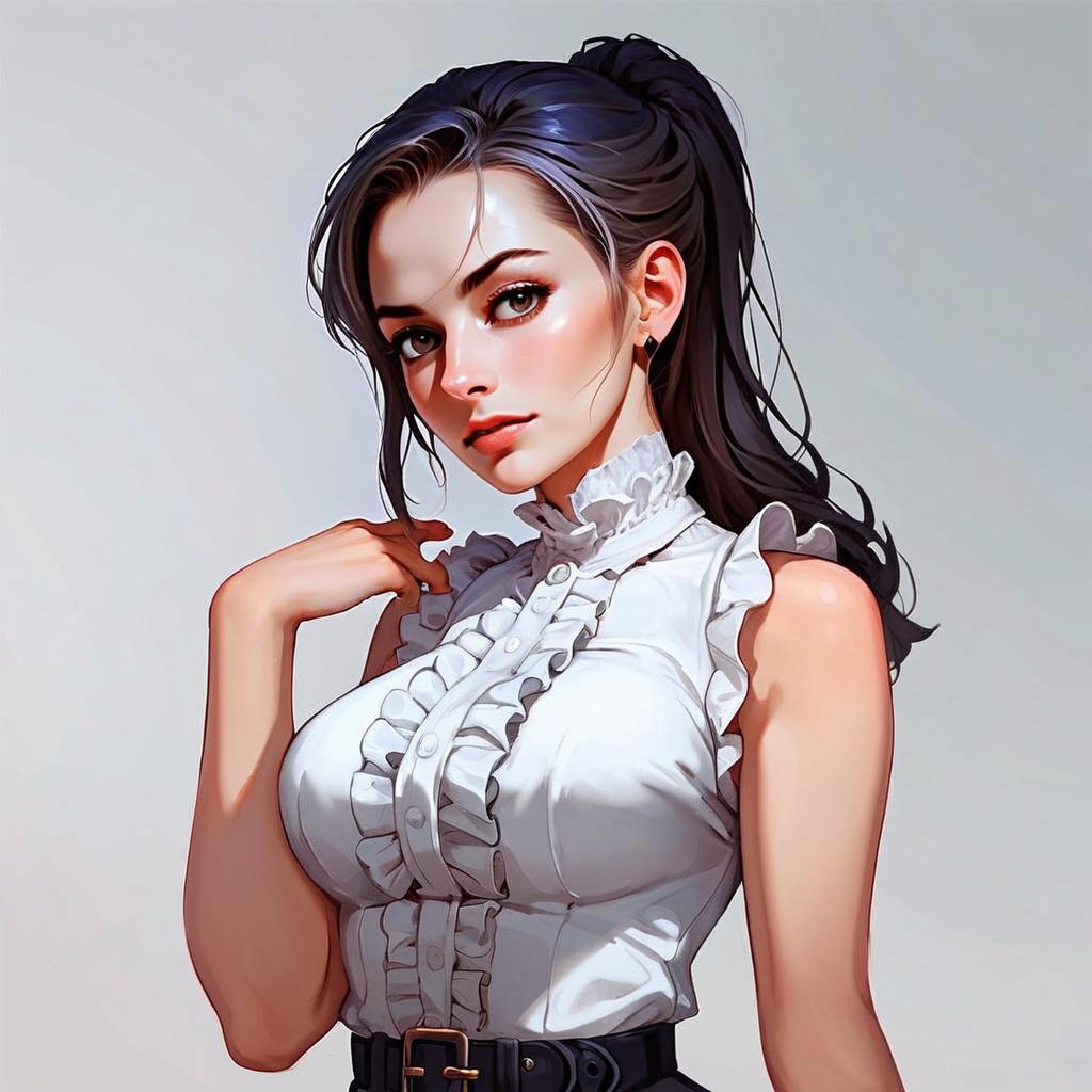 Confident Woman in White Blouse Confident Woman in White Blouse