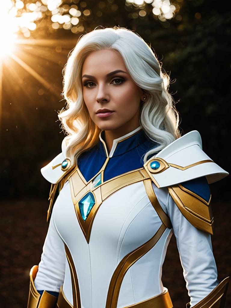 Princess Allura Cosplay from Legendary Defender with White Hair and Armor Costume