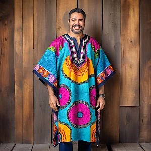 Man in Colorful Dashiki Portrait