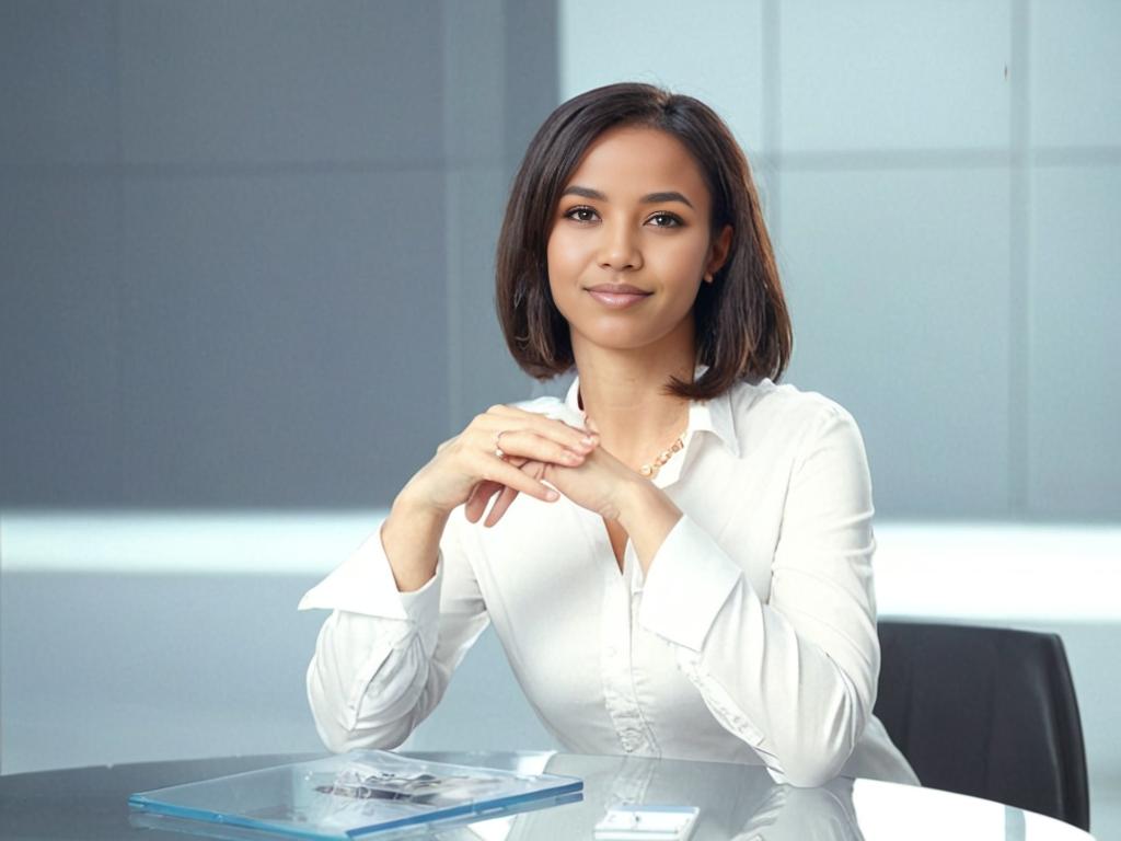 Confident woman in modern office ready for meeting