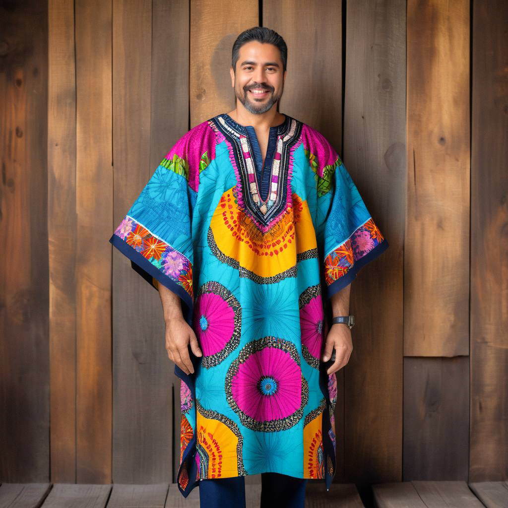 Man in Colorful Dashiki Portrait