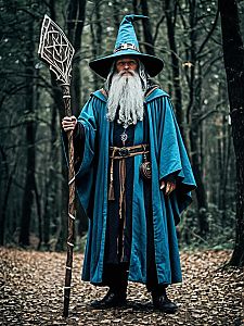 Man in Wizard Costume Full Body Cosplay Photo Realistic