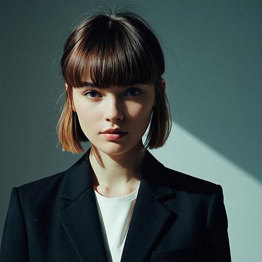 Modern Professional Young Woman Portrait with Bob Haircut