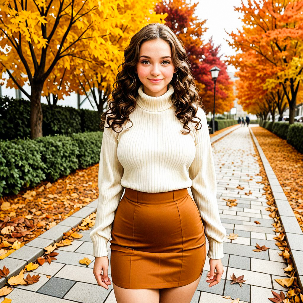 Young Woman in Autumn Foliage Young Woman in Autumn Foliage