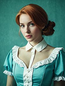 Sexy Woman in Sugar Costume Realistic Cosplay Portrait