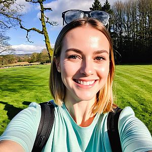 Cheerful Woman in Nature